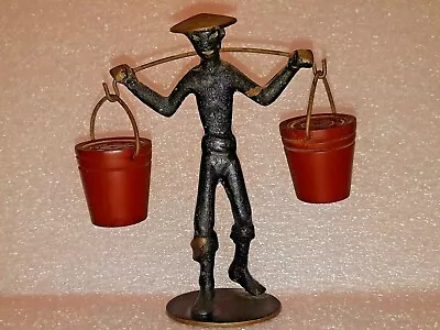 $89.99 • Buy Rare Vtg Hakuli Israeli Solid Bronze Peppre& Salt Signed Israel 50's