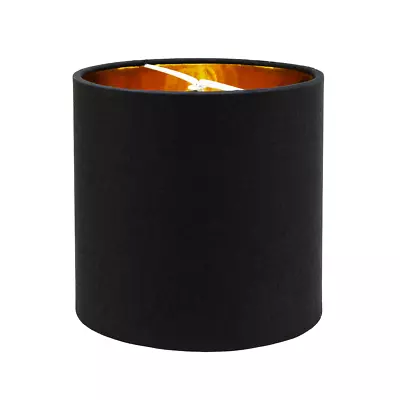 Contemporary Black Cotton 6  Clip-On Candle Lamp Shade With Shiny Golden Inne... • £10.45