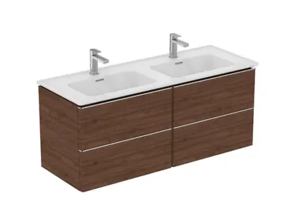 Ideal Standard Strada Ii 1200mm Wall Hung Vanity Unit With 2 Drawers Dark Walnut • £495