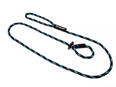 SKY/BLACK 6-ft. English Slip Lead Dog Leash - 6' X 3/8  By Mad Dog Products • $22.99