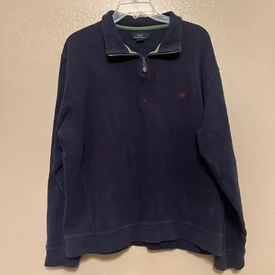 Brooks Brothers “346” Cotton Men’s Large Half Zip Navy Blue  Sweater! • $25