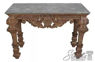 L63634EC: MAITLAND SMITH Fossil Marble Overlay Georgian Console Table • $2395