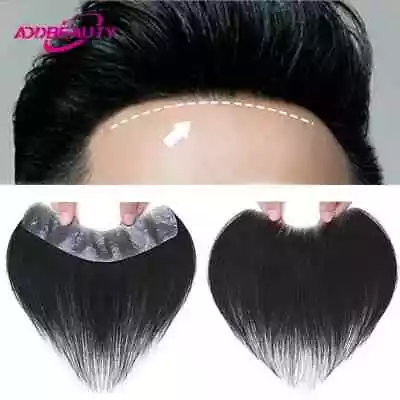 V Style Front Toupee Thin Skin PU 0.05-0.14mm Replacement System 6inch Hairpiece • $42.79