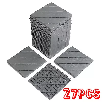 Garden Patio Interlocking Click Modular Composite Decking Floor Deck Grey Tiles • £45.99