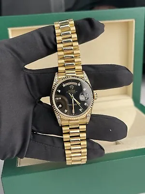 Rolex Day Date 36mm All Factory Diamonds With Box & Papers Rare Ref 18338. • £15995