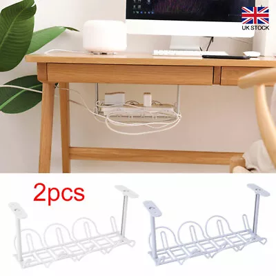 2Pcs/Set Cable Management Tray 32cm Under Desk Cable Organizer For Wire Heavy • £8.96