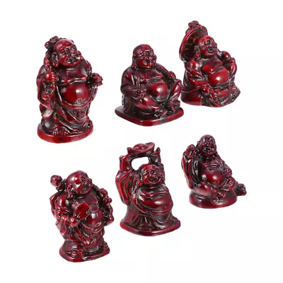 6pcs Mini Maitreya Laughing Figurine Resin Garden Ornament • £12.89