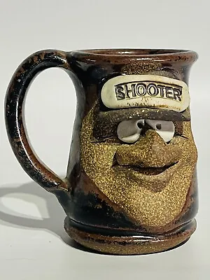 Vintage Signed Mahon Pottery 3D Funny Ugly Face Mug Shooter Shot Glass 3-1/2  • $22.24
