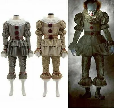 Halloween Cosplay Men Kids Stephen King's It Pennywise Clown Mask Costume Outfit • £13.98