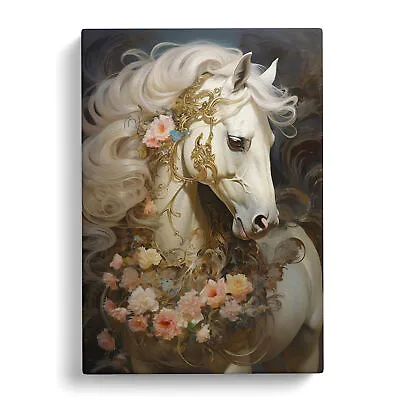 Horse Rococo Canvas Wall Art Print Framed Picture Home Decor Living Room Bedroom • £24.95