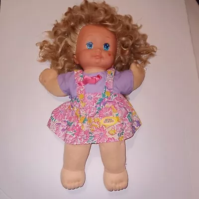 MAGIC NURSERY Vintage 1989  Baby Dolls Blue Eyes Blonde Curls Outfit Dress • $39.99