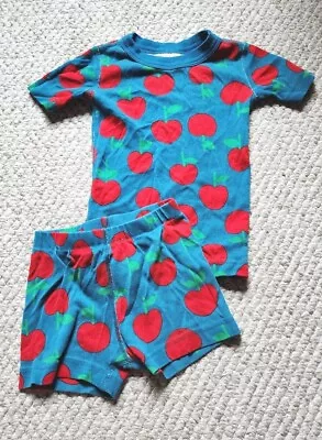 Hanna Andersson Cheery Cherry Organic Short John Pajamas Set 90 Us 3 • $19.95