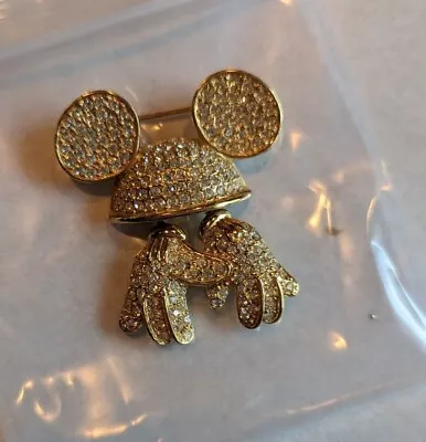 Vintage Napier Disney Mickey Mouse Pin Brooch Rhinestone Ear Hat Gloves • $20