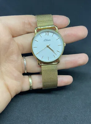 S.Oliver Gold Tone Watch Simple Design White And Gold Toned Christmas Gift • $43.16