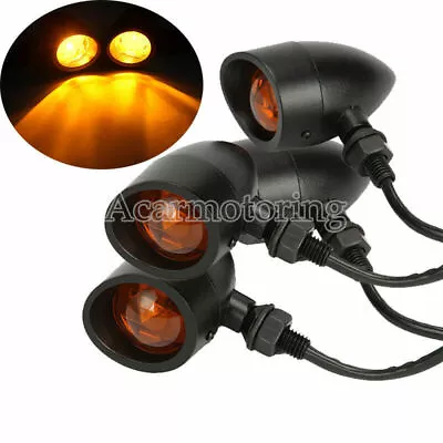 4X Black Turn Signals Indicator For Sportster Softail Dyna Street Bob Motorcycle • $36.99