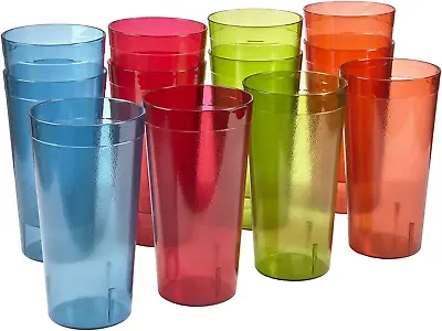 $28.95 • Buy Caf� 32-ounce Plastic Restaurant-Style Tumblers | Set Of 12  Assorted Colors