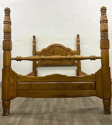 Vintage Queen Or Full Size Pine Paul Bunyan Style Poster Cannonball Bed • $1149