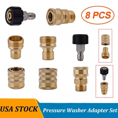 Pressure Washer Adapter Set 8PCS Quick Disconnect Kit For Power Washer Gun/Hose • $21