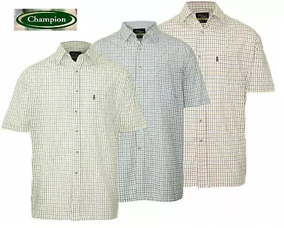 Champion Tattersall Short Sleeve Shirt Mens Country Classic M-5XL • £12.99