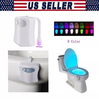 8- Colors Toilet Night Light Bowl Human Motion Sensor Automatic Bathroom Lamp • $9.99