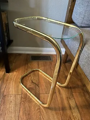 Vintage Mid Century Modern Milo Baughman  Chrome Brass  Side Table Set Of 2 • $215