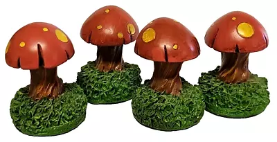 4 Rare Vtg. Alice In Wonderland Red Mushrooms Resin Pawn Chess Figurine • $20