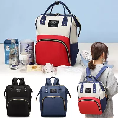 Mummy Backpack Changing Bag Baby Diaper Shoulder Handbag Laptop IPad Schoolbags • £8.79