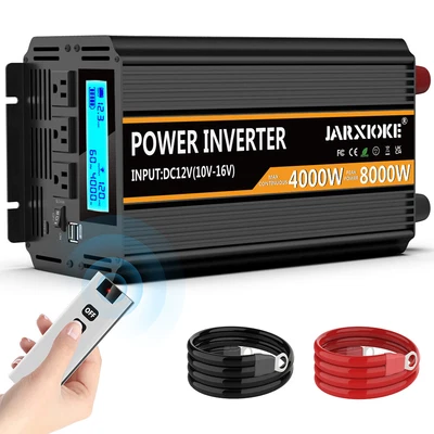 $119 • Buy 4000W 8000 Watt Power Inverter 12V DC To 120V AC Battery Converter LCD USB RV US