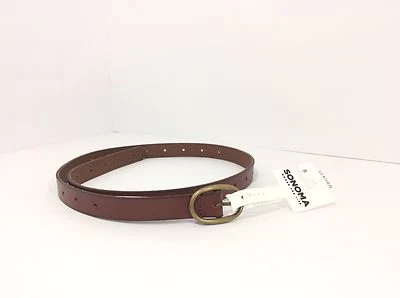 £18.53 • Buy SONOMA Goods For Life Womens Genuine Leather Skinny Belt WSN62BL04 Cognac Sz.S,M