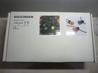 Solvinden Ikea Outdoor Large String Lights RED GREEN YELLOW 12 LED Bulbs NIB NEW • $49