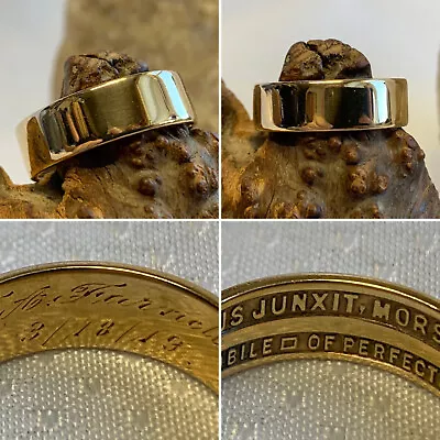 Antique 14K Yellow Gold Masonic Mens Ring 5.58g Fine Jewelry Sz 9 Dated 1919 • $549.95