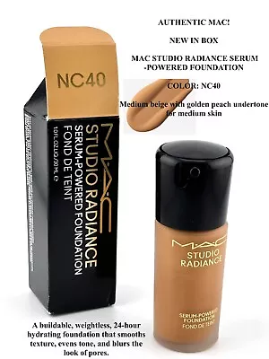 MAC Cosmetics Studio Radiance Serum Powered Foundation NC40 - AUTHENTIC MAC • $27.99