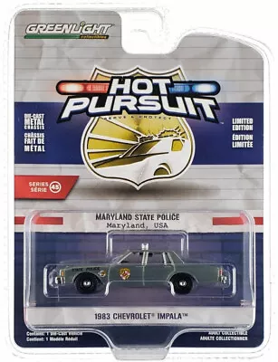 RawMetal Chase 1983 CHEVROLET IMP. MARYLAND STATE POLICE 1/64 GREENLIGHT 43030 A • $26