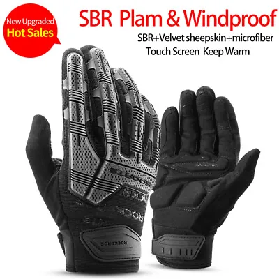ROCKBROS Bicycle Gloves Winter Warm Gloves Cycling Thermal Full Finger Gloves • $30.99