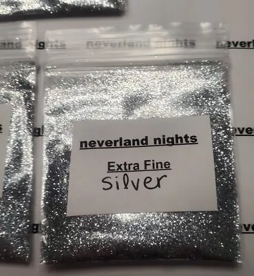 Silver Extra Fine Glitter For Nails Acrylic crafts 3g • $2.80