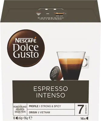 Nescafe Dolce Gusto Espresso Intenso Coffee Capsule Coffee Pods Pack 12379742 • $10