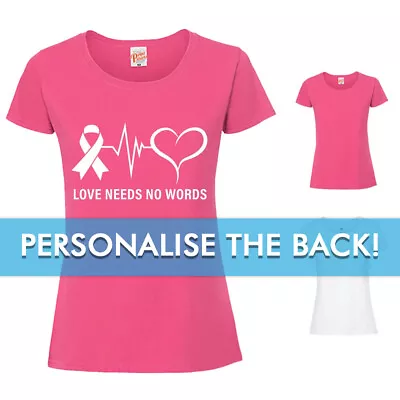 HEART BEAT Cancer Ladies T-Shirt Charity Walk Run Mud Run Race For Life • £10.99