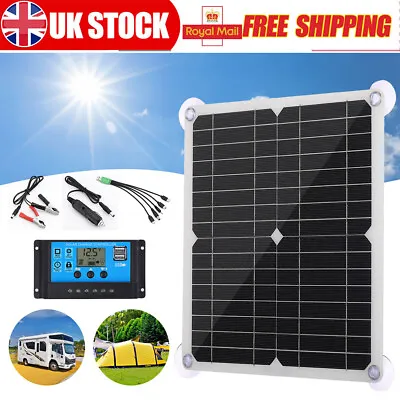 ECO 100W 200W Watt Solar Panel Kit With 30A LCD Controller For RV Camping Marine • £22.99