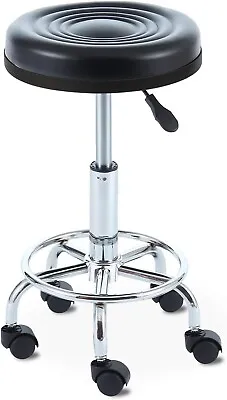 Rfiver Small Medical/Spa/Drafting Stool Chair 24 Inch Height In Black With Wheel • $39.99