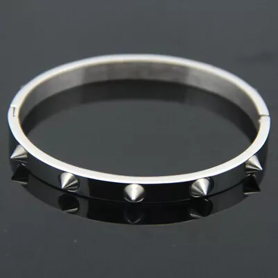 Stainless Steel Bracelet For Men Women Metal Nail Spikes Gothic Punk Rock Bangle • $9.79