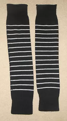 Vintage 1980s Black White Striped LEG WARMERS NOS • $19.99