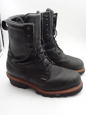 Red Wing 4416  Steel Toe Black Leather Logger Lineman Work Boots Mens 8.5 D • $135