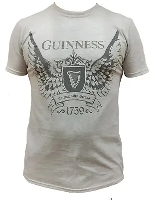 £7.99 • Buy Official GUINNESS T-shirt  Harp & Wings Mens, Guinness Logo, Size S, M, L