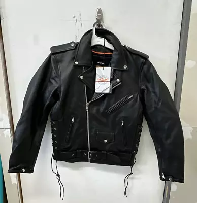 NWT - Milwaukee Leather LKM1711 Classic Side Lace Police Style M/C Jacket - S • $135.99