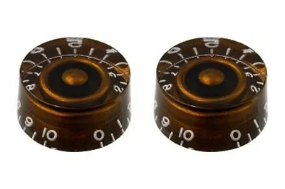 NEW - Guitar Speed Knobs (2) Vintage Numbers - BROWN • $10.15