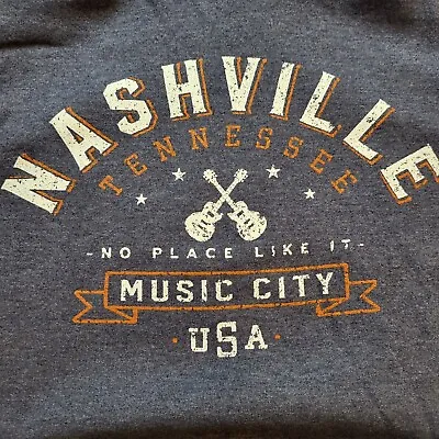 Nashville Tennessee Music City Hoodie Sweatshirt Grey Size XL • $19.95