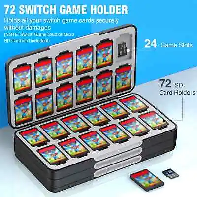 72 In 1 Shock Proof Hard Storage Case Carbon Theme 4 Nintendo Switch Games.. • $65.95