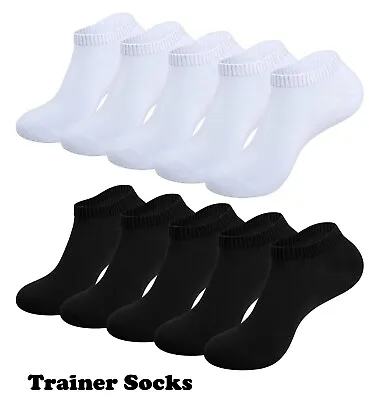 Trainer Socks Mens Womens Invisible Ankle Liner Cotton Low Cut Sports Socks NEW • £2.67