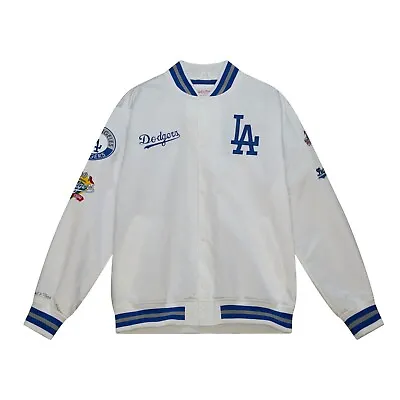 Los Angeles Dodgers White Mitchell&Ness City Collection Lightweight Satin Jacket • $144.01