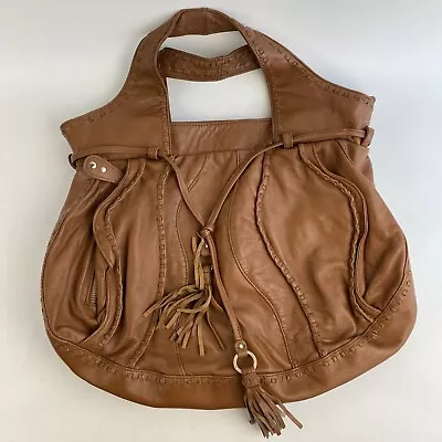 JUNIOR DRAKE BIANCA Large Shoulder Handbag Camel Purse Boho • $27.14